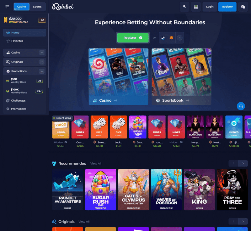 Rainbet Online Casino Games